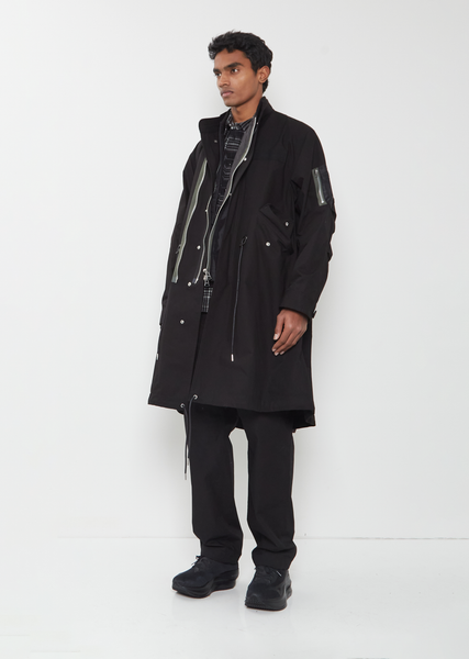 sacai 22SS RIP STOP MIX JACKET ドローコード 黒 12_7056ed5e-3e09-4934-b090-