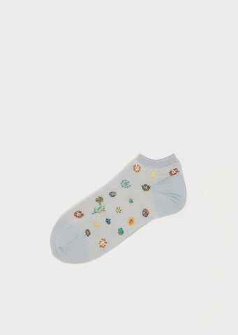 Polka Flower Cover — Light Blue