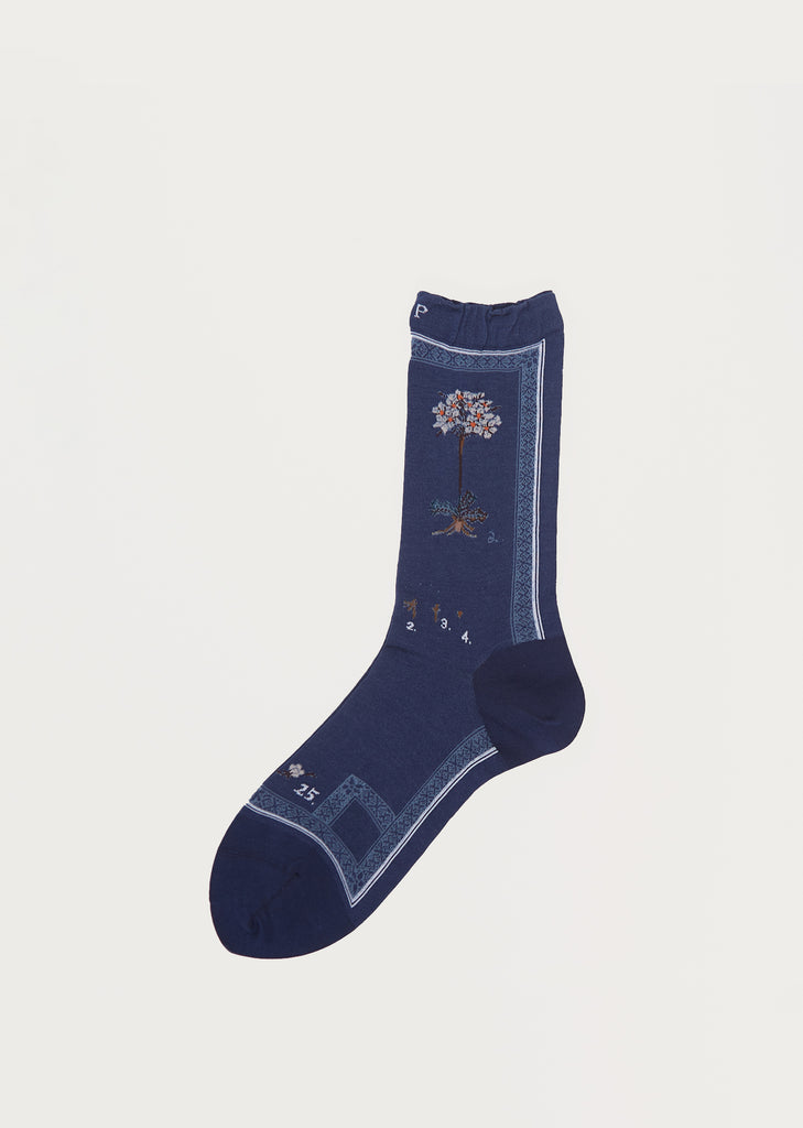 Botanical XVI Socks — Blue