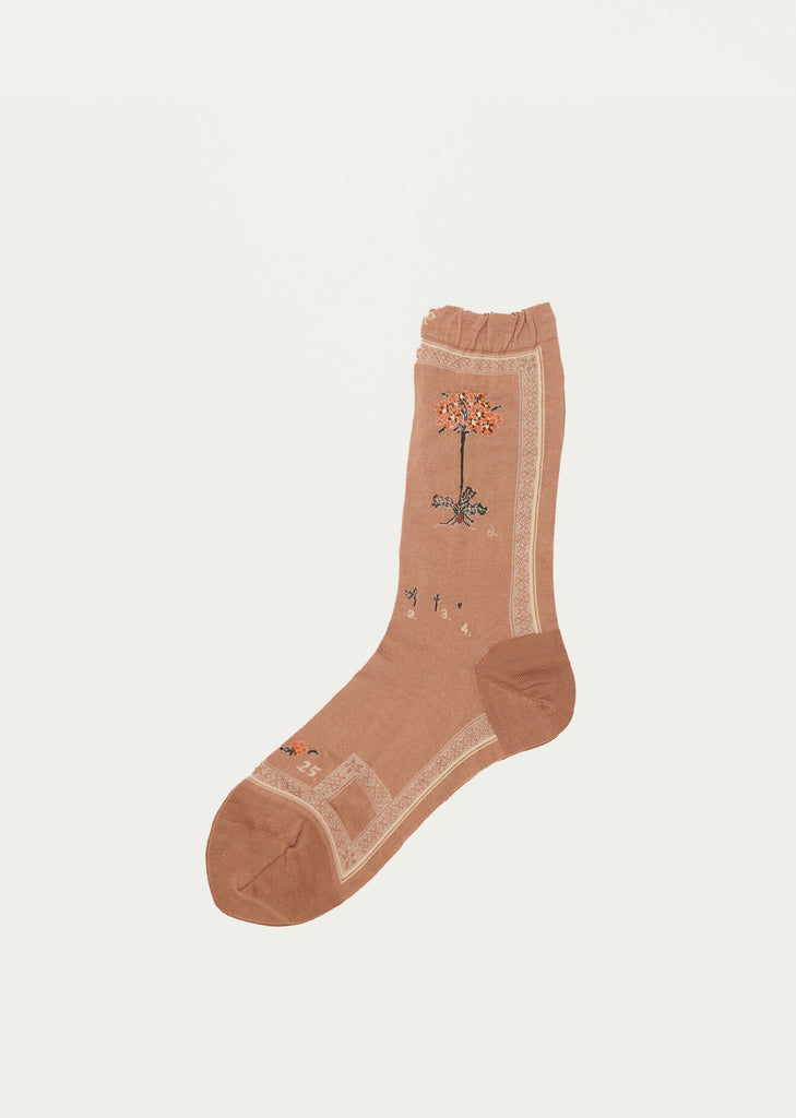 Botanical XVI Socks — Camel