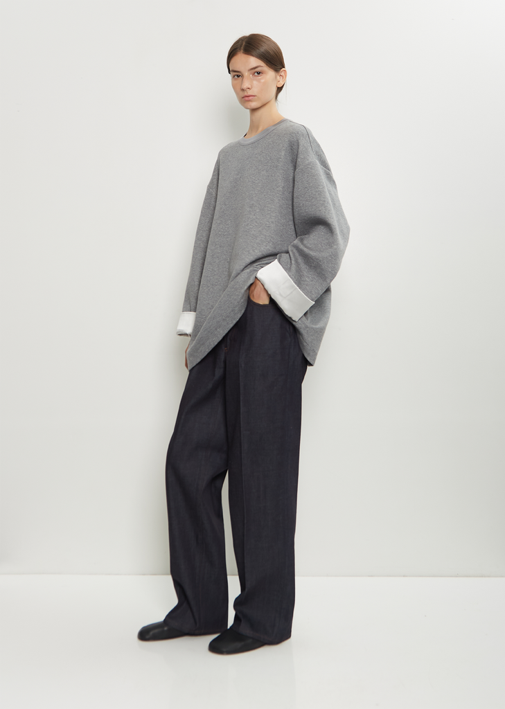 Stretch Cotton Silk Cuff Sweatshirt
