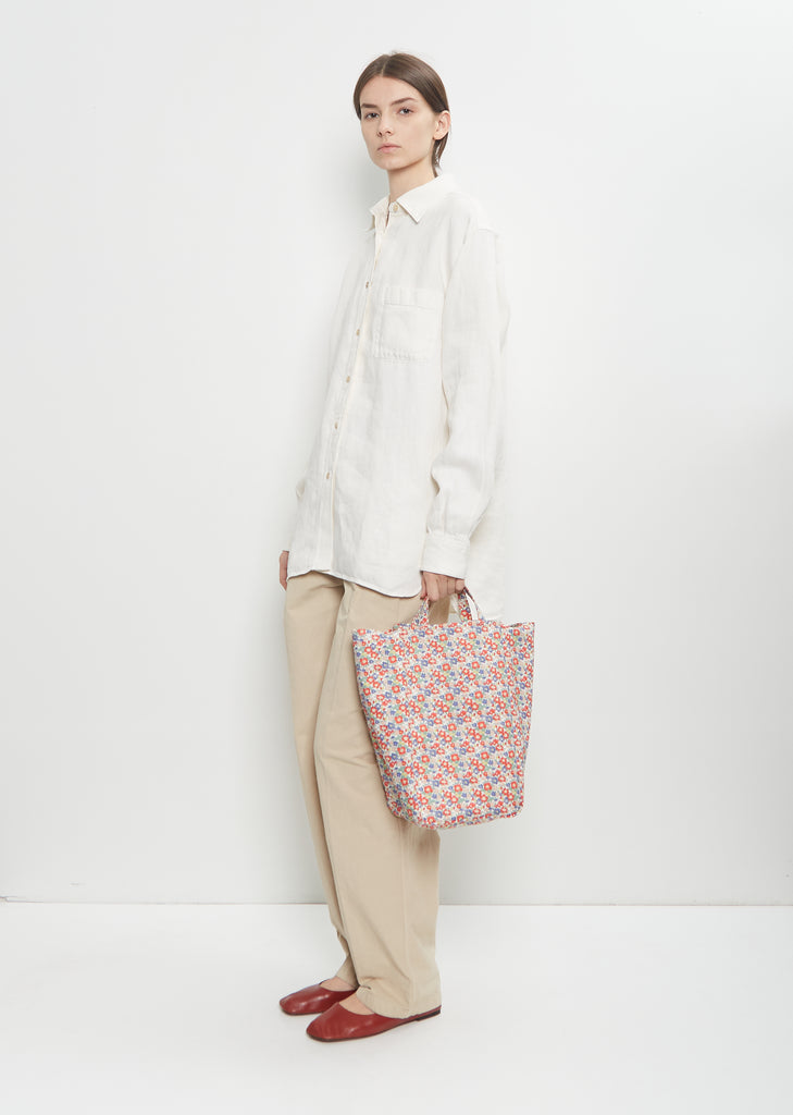 Exclusive Cotton Liberty Flower Tote M — Red Multi
