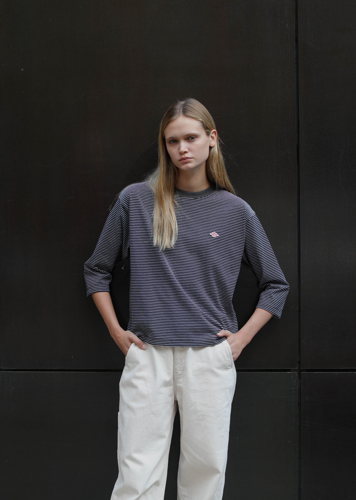 Crew Neck 3/4 Sleeves P.O — Black/White