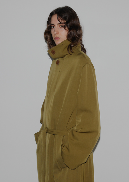LEMAIRE ダークグリーン ウール　size 34 Storm Flap Coat — Deep Forest Green – La Garçonne
