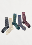 Flower Grid Socks — Black