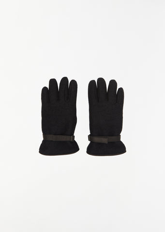 Alpaca Wool Gloves — Black
