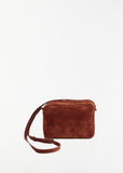 Ayako Suede Double Cross Bag — Dark Honey