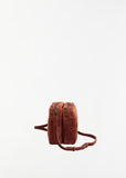 Ayako Suede Double Cross Bag — Dark Honey