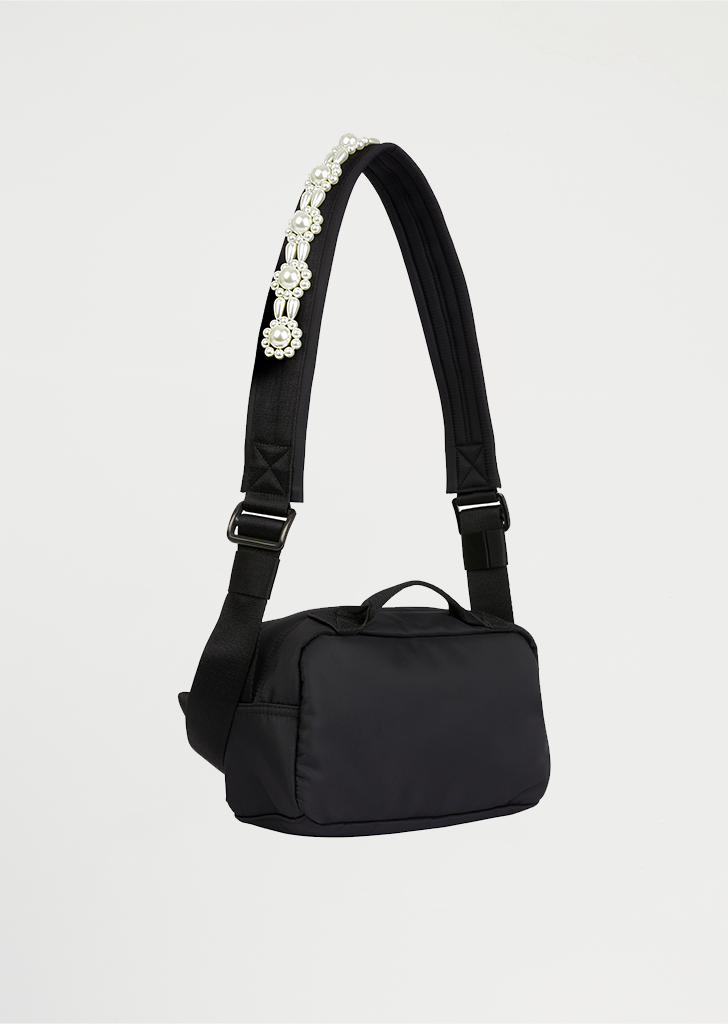 Bow Crossbody Bum Bag — Black