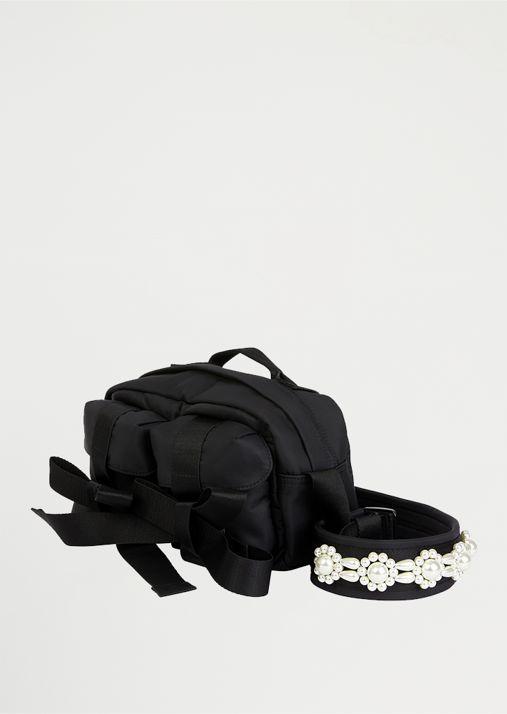 Bow Crossbody Bum Bag — Black