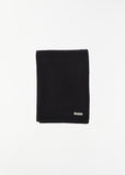 Brushed Alpaca Wool Melton Regular Stole — Black