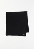 Brushed Alpaca Wool Melton Regular Stole — Black