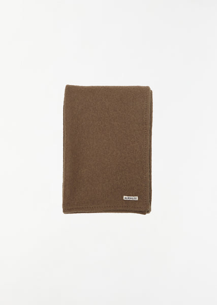 Brushed Alpaca Wool Melton Regular Stole — Dark Olive – La Garçonne