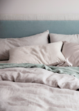 Linen Queen Duvet Cover Set - Smoke Gray