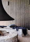 Estela Waffle Throw — Black