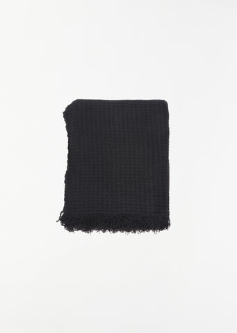 Estela Waffle Throw — Black