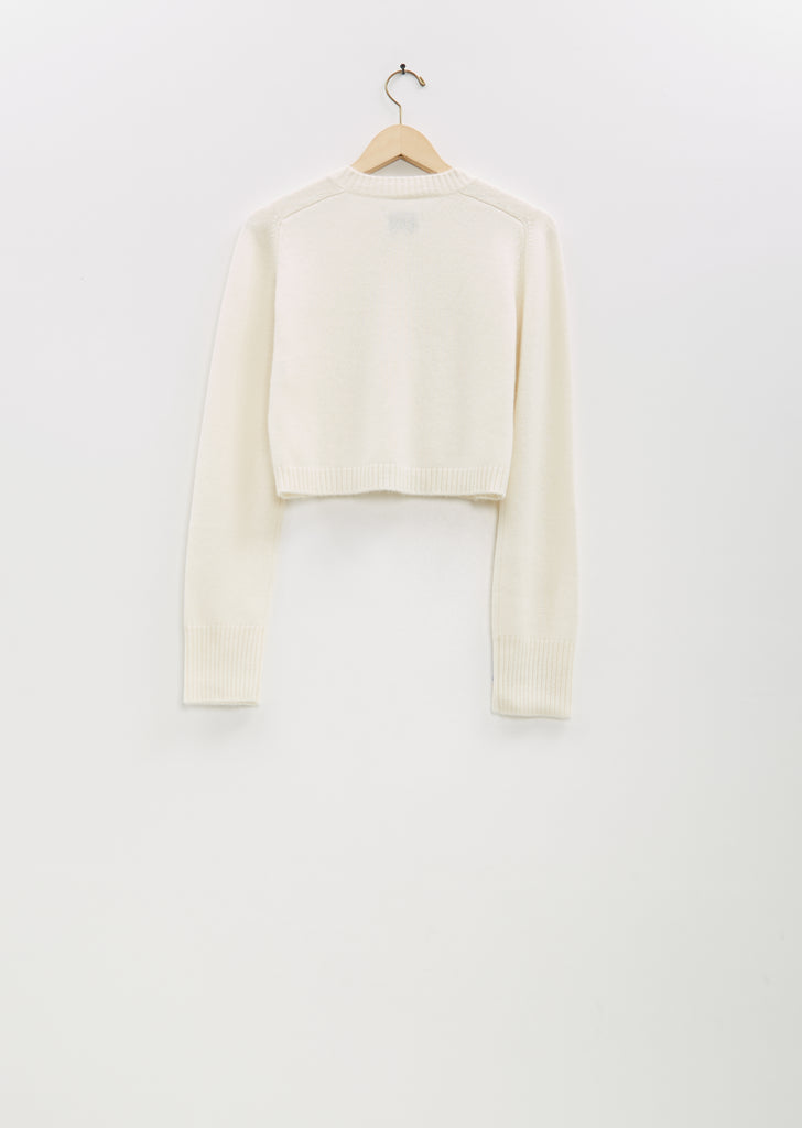 Zephir Cashmere Cropped Cardigan — Ivory