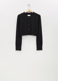 Zephir Cashmere Cropped Cardigan — Black