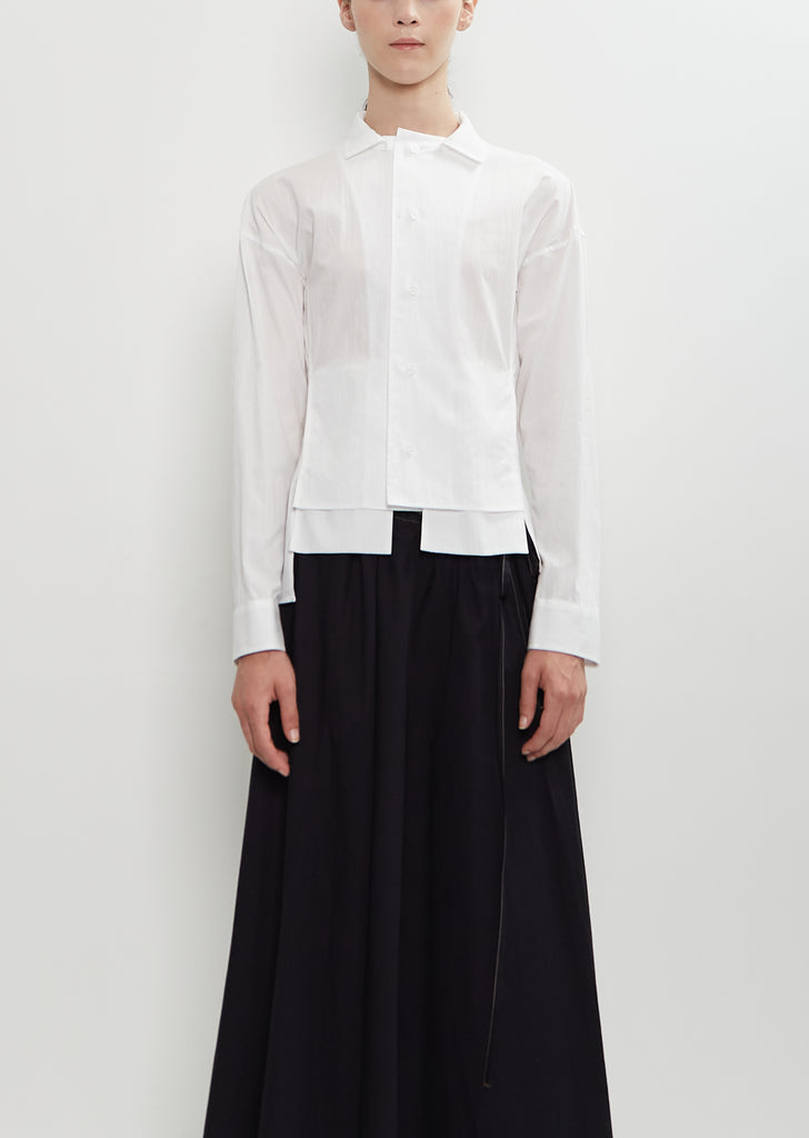 Cotton Poplin Paneled Short Blouse