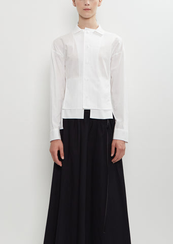 Cotton Poplin Paneled Short Blouse