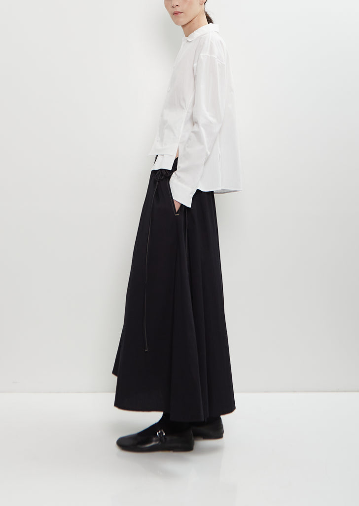 Cotton Poplin Paneled Short Blouse