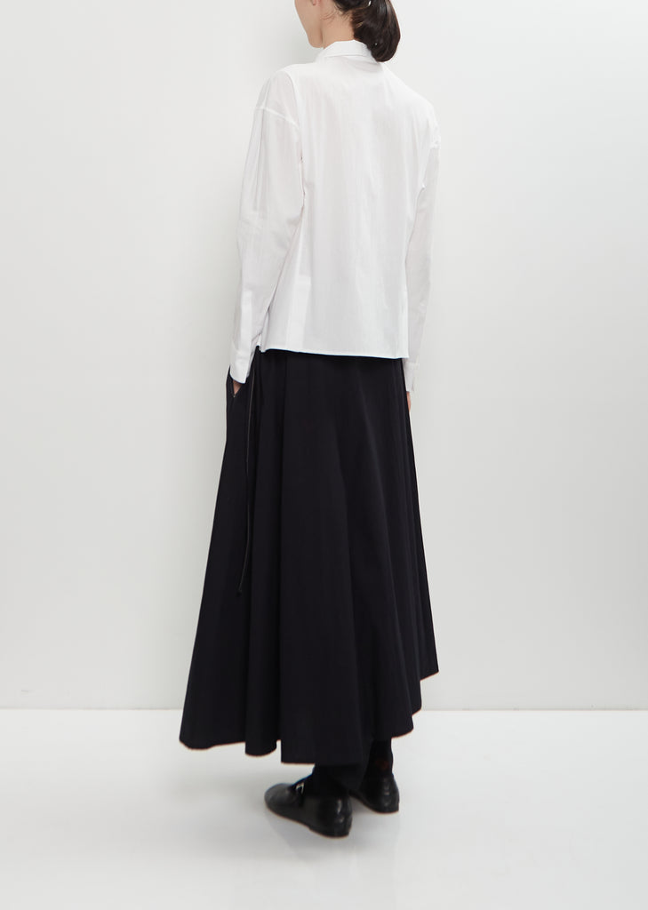 Cotton Poplin Paneled Short Blouse