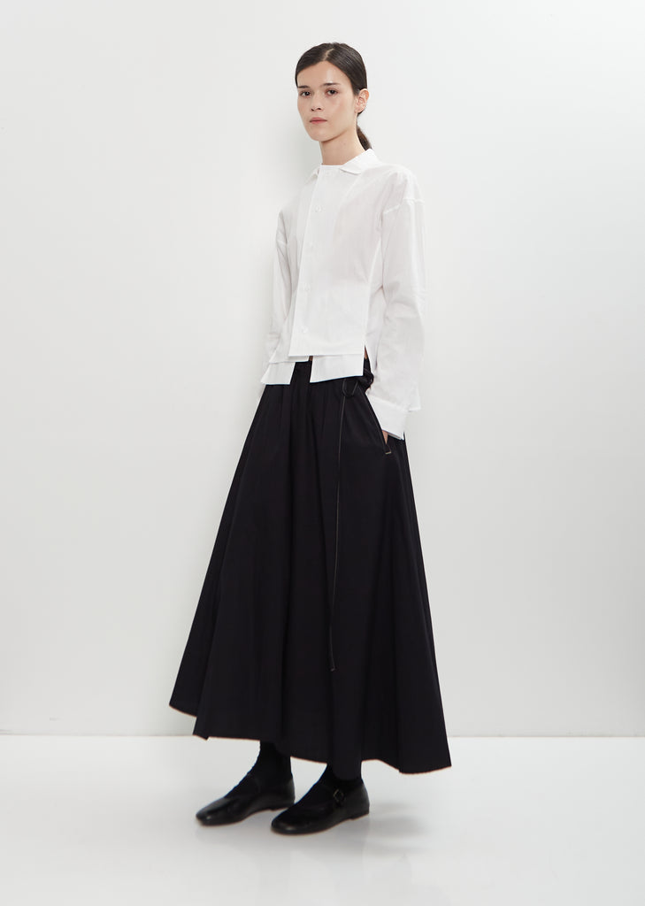 Cotton Poplin Paneled Short Blouse