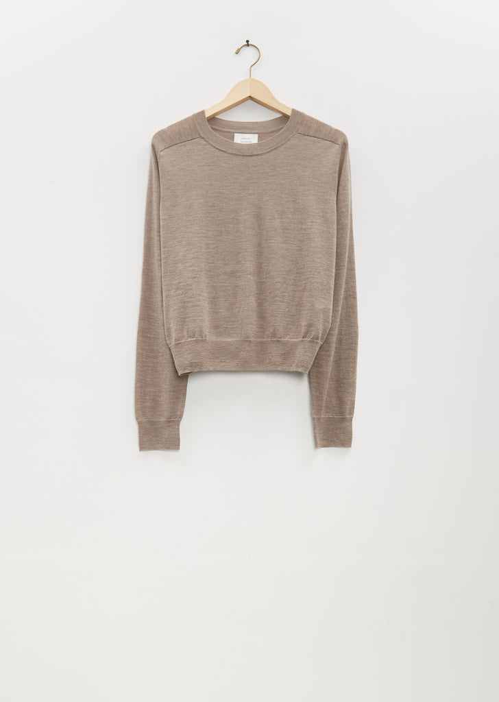 Angus Lightweight Cashmere Sweater — Taupe Melange