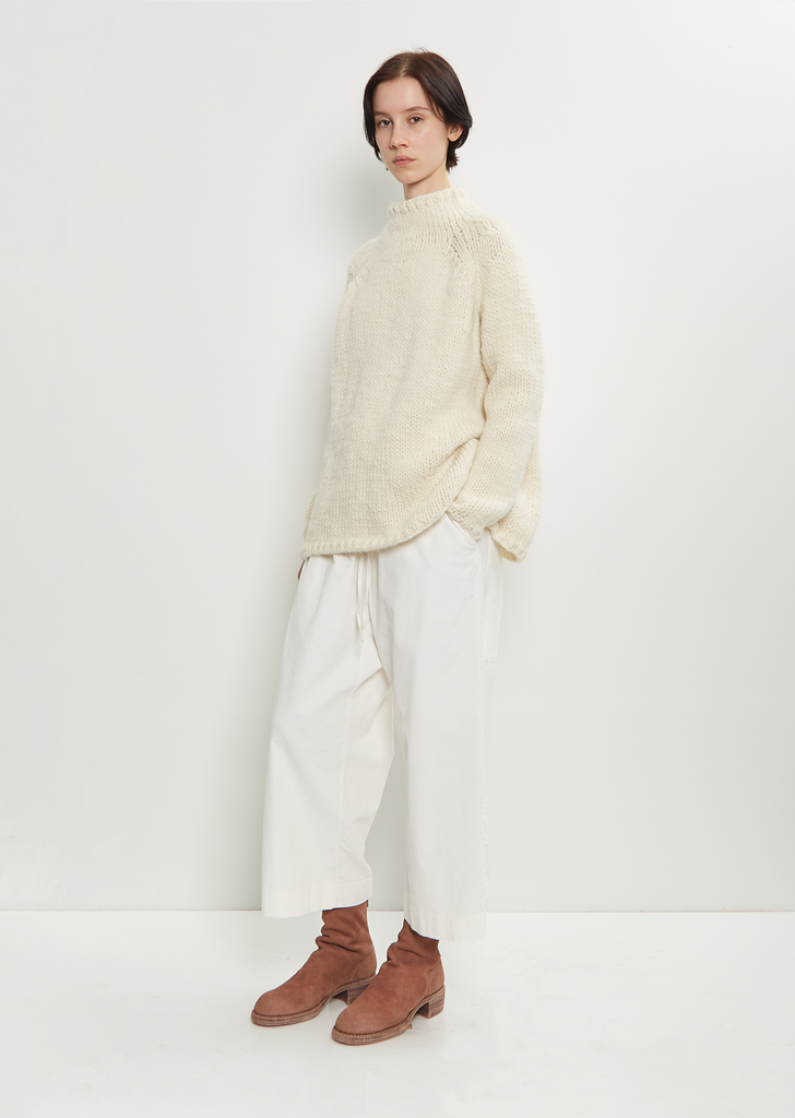 Handknit Wool Dolcevita Sweater — Milk