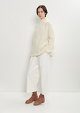Handknit Wool Dolcevita Sweater — Milk