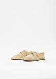 Suede Boat Shoes — Beige