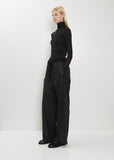 Wool Flannel Drawstring Pants — Top Charcoal