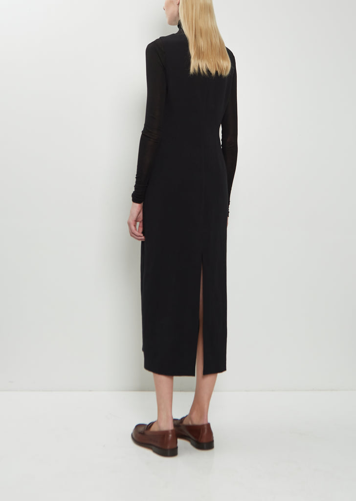 Cotton Linen Gabardine Dress — Black