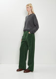 Finx Corduroy Wide 5 Pocket Pants — Forest Green