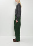 Finx Corduroy Wide 5 Pocket Pants — Forest Green