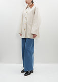 Leather-Collar Cotton Barn Jacket