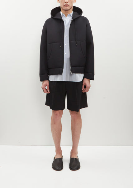 Sponge Tropical Wool Zip Hoodie — Dark Navy – La Garçonne