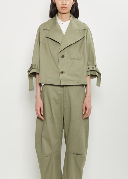 Cotton Wide Collar Cropped Jacket – La Garçonne