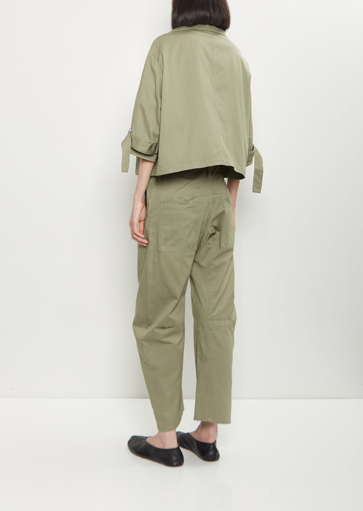 Cotton Wide Collar Cropped Jacket