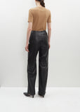 Paneled Leather Trousers