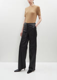 Paneled Leather Trousers