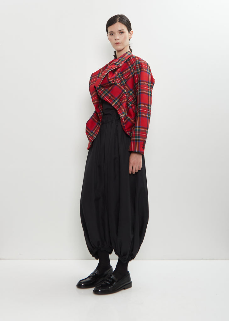Wool Plaid Asymmetrical Jacket