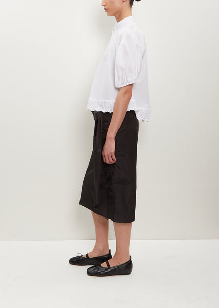 【Simone Rocha】フローラル-applique pencilスカート Floral-appliqué organza pencil skirt in beige - Simone Rocha