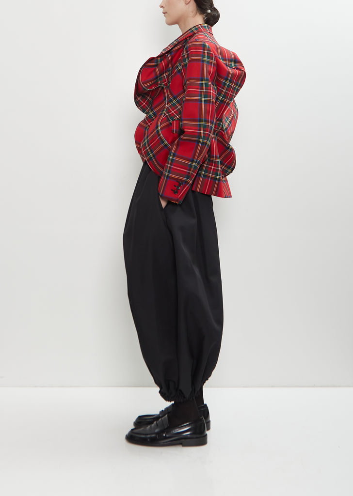 Wool Plaid Asymmetrical Jacket