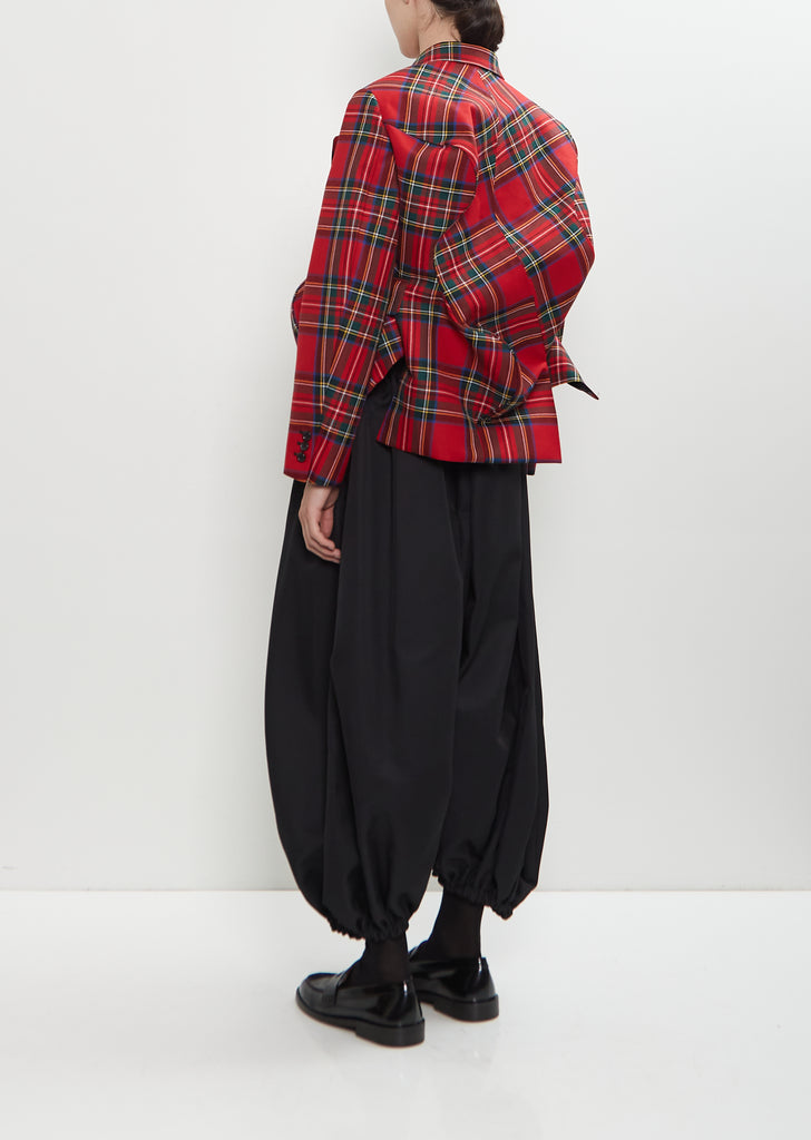 Wool Plaid Asymmetrical Jacket