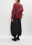Wool Plaid Asymmetrical Jacket
