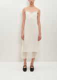 Slip Dress W/ Deep Lace Trim — Cream