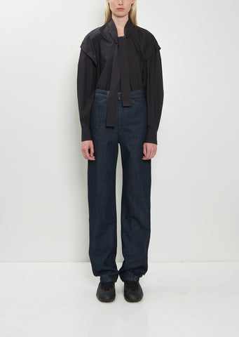 Denim Five Pockets Twisted Pant