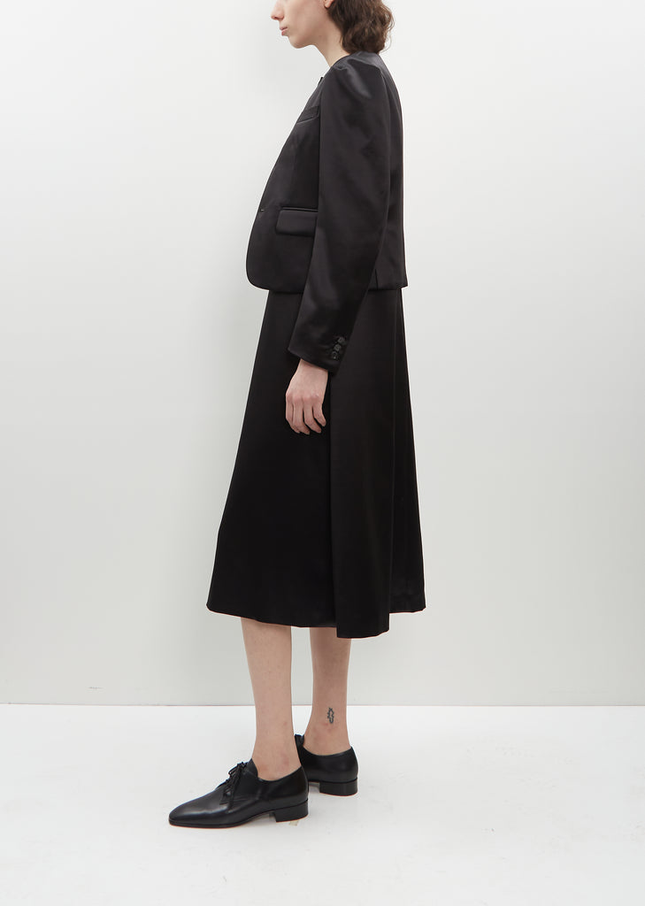 Collarless Satin Jacket