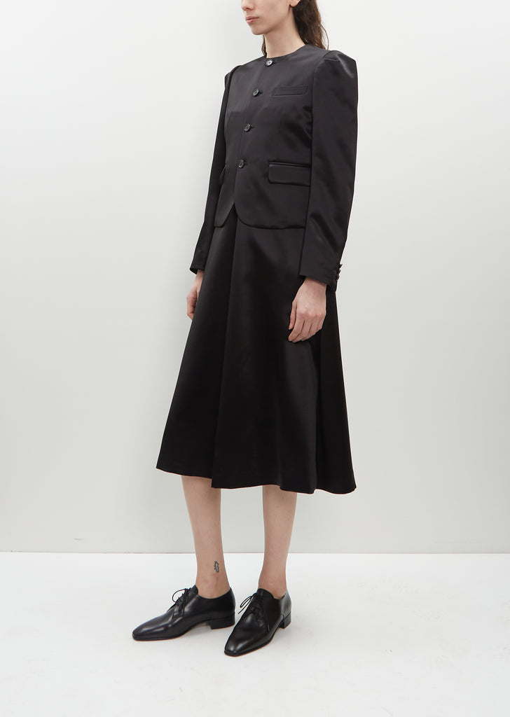 Collarless Satin Jacket